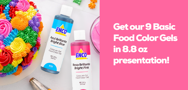 Get our 9 Basic Food Color Gels in 8.8 oz presentation!