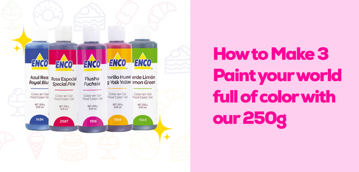 Discover our large presentation: 250g of ENCO’s Food Coloring Gels!