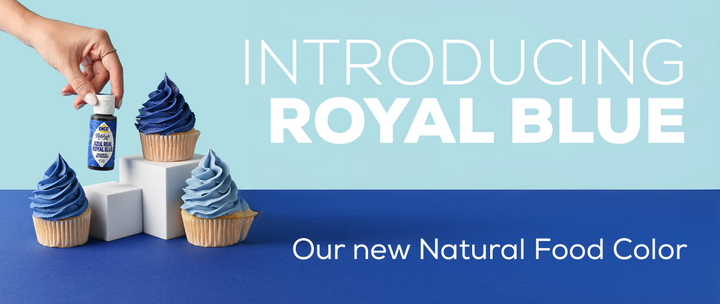 INTRODUCING ROYAL BLUE — OUR NEW NATURAL FOOD COLORING GEL