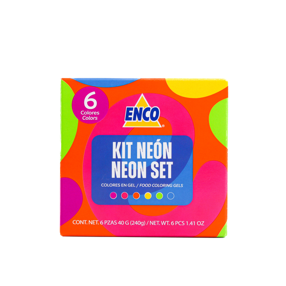 ENCO 6 Neon Food Coloring Gel Set 1.41 oz each (40 g)