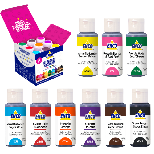 9 Basic Food Coloring Gel Set 1.41 oz (40 g)