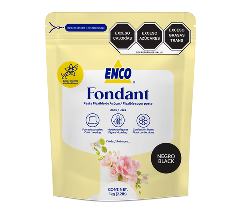Black Fondant Vanilla 2.2 Lb (1 kg)